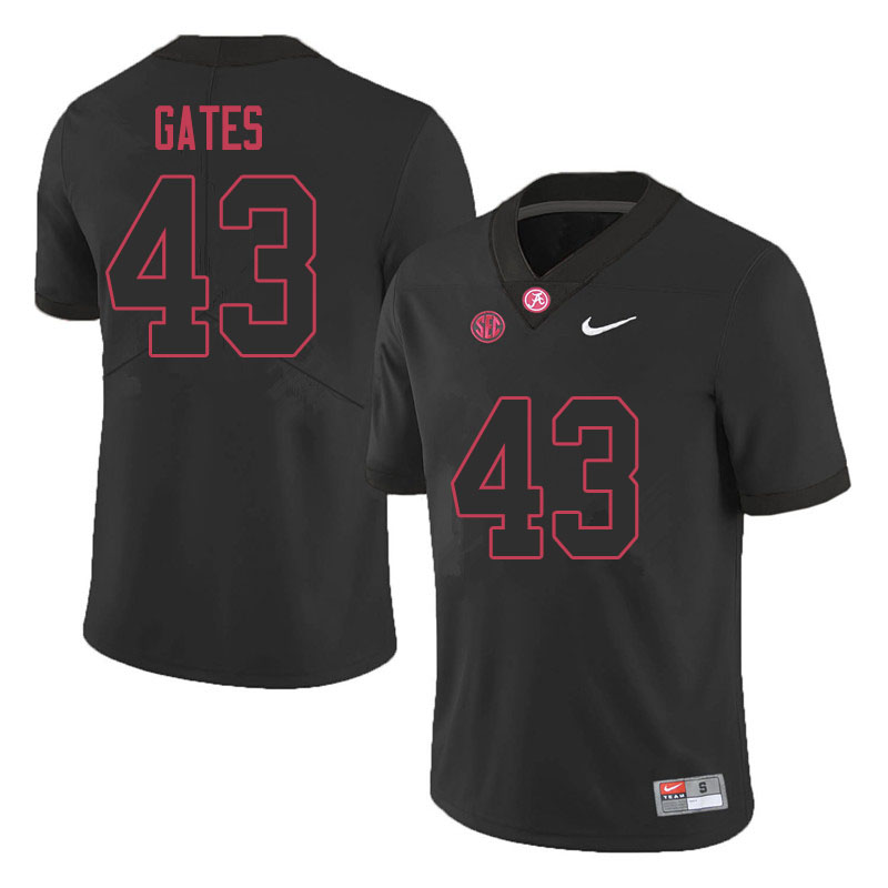 Alabama Crimson Tide Men's A.J. Gates #43 Black NCAA Nike Authentic Stitched 2020 College Football Jersey GJ16O65PA